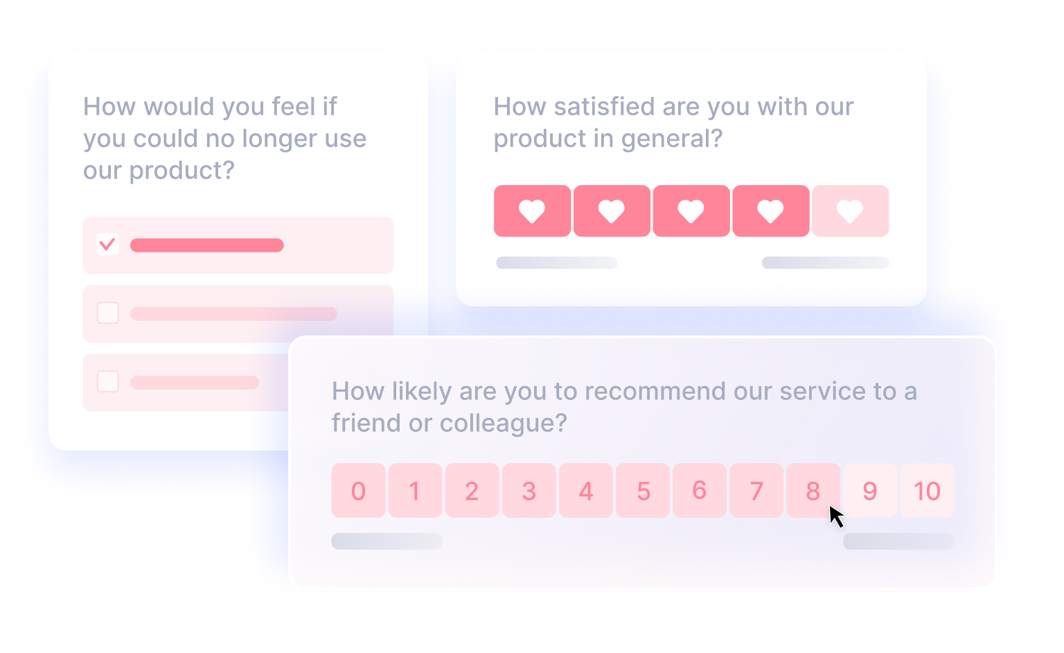 Illustration of our survey widgets